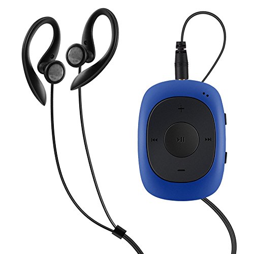 AGPtek® Badge G02 - Lettore MP3 con pinza e funzione radio FM, supporto dei formati MP3, WMA, WAV, 8 GB, colore: Blu