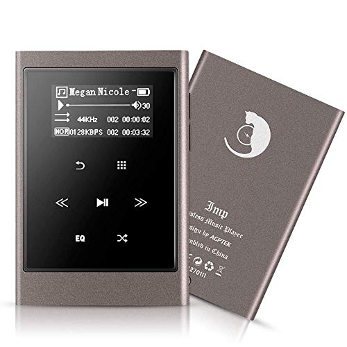 AGPTEK Imp Metal Hi-Fi MP3 Lettore Musicale Portatile ad Alta risoluzione 16 GB con 1,3 Pollici OLED Schermo