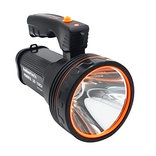 Ambertech Ricaricabile 7000 Lu Super LED Luminoso Searchlight Spotlight Torcia Flashlight Lanterna con Sharp Luce