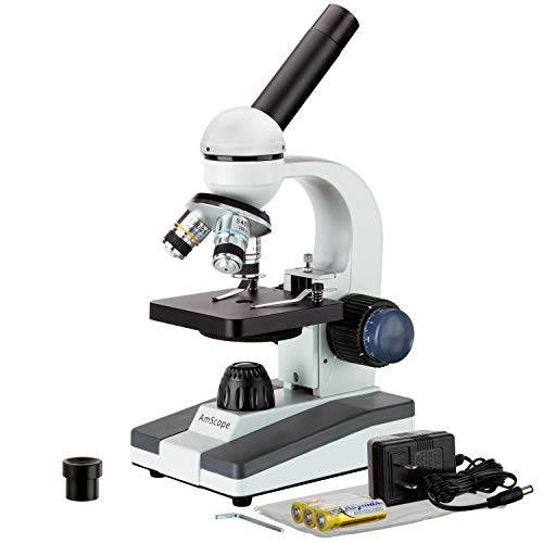 - AmScope M150C, microscopio composto, per studenti, con ingrandimento 40x-1000x, telaio in metallo e lenti in vetro, senza fili, illuminazione a LED