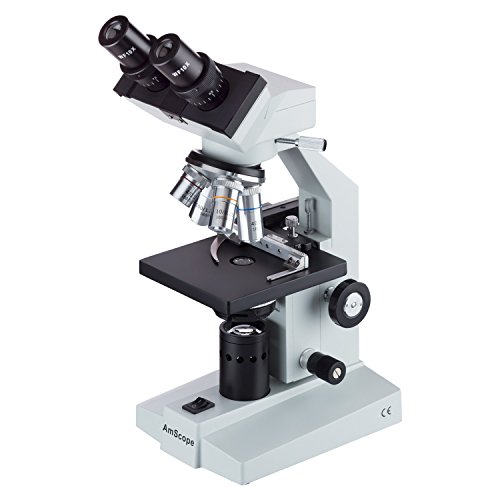 AmScope Miscroscopio binoculare 40X-2000X con vassoio meccanico