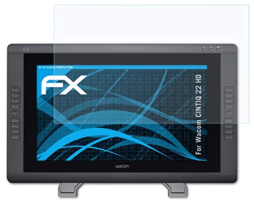 atFoliX Schutzfolie kompatibel mit Wacom CINTIQ 22 HD Folie, ultraklare FX Displayschutzfolie (2X)