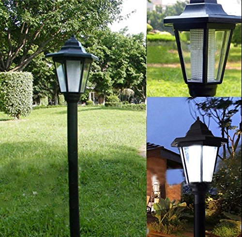 AZX Corte Reale Stile Giardino All'aperto LED Lampada Solare Post Lanterna Luce Dell'albero Alimentato Ad Energia Solare Illuminazione del Cantiere di Recinzione del Percorso (White)