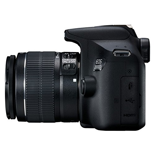 Canon EOS 2000D + EF-S 18 - 55 mm IS II Fotocamera Reflex, Sensore APS-C da 24.1 megapixe, Nero