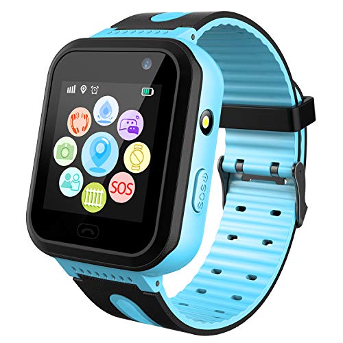 Kids Smart Watch GPS Tracker impermeabile - Orologio da polso da bambino Orologio digitale da polso SOS Alarm Clock Torcia Elettrica Orologio Età 3-12 Ragazzi Ragazze Regali
