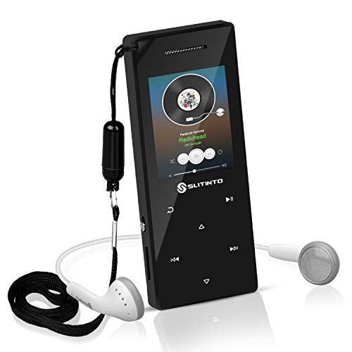 Lettore MP3 con Bluetooth 4.0, Slitinto 8G Portable Lossless HiFi Sound Lettori di musica MP3 con 1.8 inch TFT Schermo, Altoparlante, FM Radio, Registratore vocale, Espandibile fino 128 GB