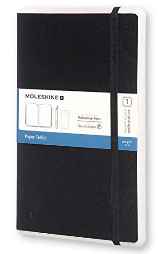 Moleskine Notebook Paper Tablet, Taccuino Digitale con Pagine Puntinate e Copertina Rigida, Notebook Adatto all'Uso con Pen Moleskine+, Colore Nero, Large (13 x 21 cm)