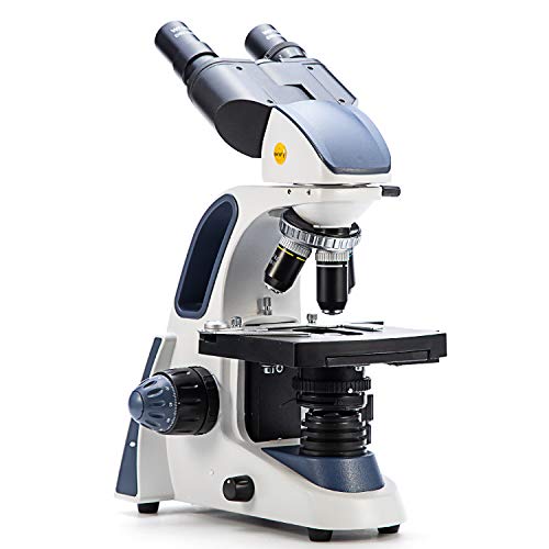 SWIFT Microscopio Binoculare Composto SW380B, Ingrandimento 40X-2500X, Microscopio da Laboratorio a Livello di Ricerca con Oculari Wide-field 10X e 25X, Testa Siedentopf, Messa a fuoco ultra-precisa
