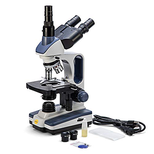 Microscopio luce disco oculare girevole e accessori 3 ingrandimenti 100 200 450 