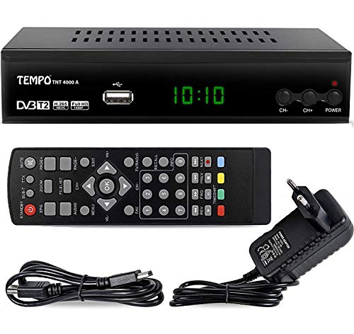 Tempo 4000 Decoder Digitale Terrestre DVB T2 / HD / HDMI / Ricevitore TV / PVR / H.265 HEVC / USB / DVB-T2