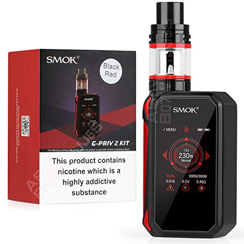 Ufficiale SMOK G Priv 2 230W Sigaretta Elettronica Kit Completo, TFV8 X-Baby 2ml Svapo Advanced Kit, 2" HD Touch Screen, VW Temp Control Vapore Senza Nicotina - Black Red