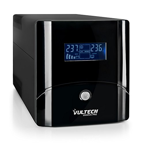 VulTech UPS2000VA-PRO Line Interactive Gruppo di Continuità con LCD, Nero [Italia]