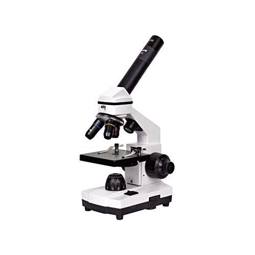WRHN Microscopio Bambini Microscopio Professionale Studenti Biologia Ottica, Ingrandimento 1600X, Vetro Ottico, Doppia Illuminazione, Regolazione Grossolana Fine, Alimentazione Cavo Microscopio