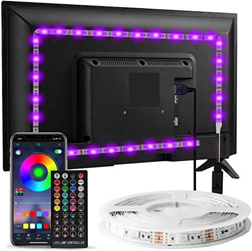 Enteenly Striscia LED TV 3m, Striscia luminosa LED Retroilluminazione TV 40-65in, 5050 RGB USB con Telecomando Multicolore FAI DA TE Ritmo Musicale Striscia LED Controllato da APP per HDTV Monitor