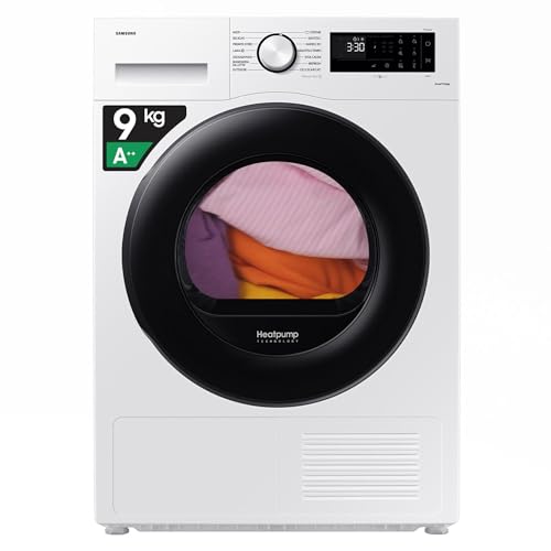 Samsung Asciugatrice Crystal EcoDry DV90CGC0A0AE/ET 9 Kg, Pompa di Calore, Wifi, Sensore Optimal Dry, Filtro 2 in 1, Carica Frontale, 60L x 80H x 65P cm